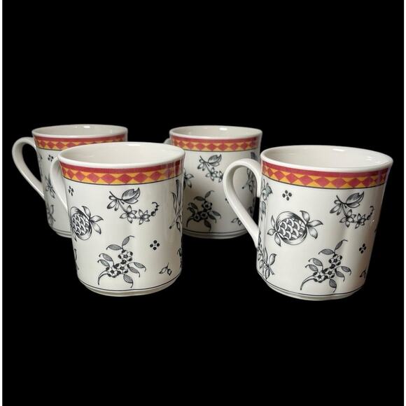 Set of 4 Villeroy & Boch SWITCH 5 PLANTATION Silma Coffee Cups Mugs 3 3/8"h - Picture 1 of 10
